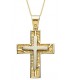 Cross for men whitegold and gold