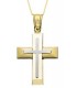 Cross for men whitegold and gold